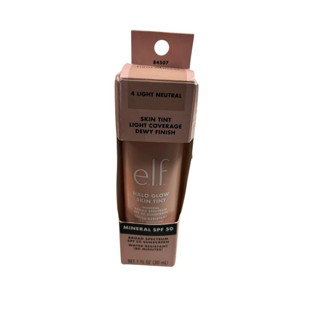 e.l.f. Halo Glow Skin Tint SPF 50 | 4 Light Neutral | Dewy Finish | New